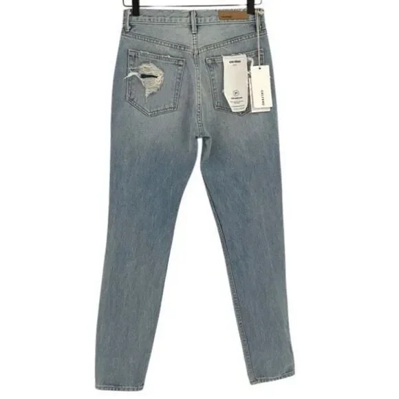 GRLFRND Blue Karolina High Rise Distressed Denim Skinny Jeans Size 27 - Picture 3 of 10